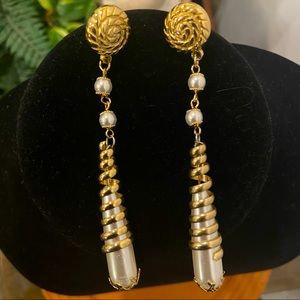 Pair of pendant statement earrings